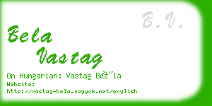 bela vastag business card